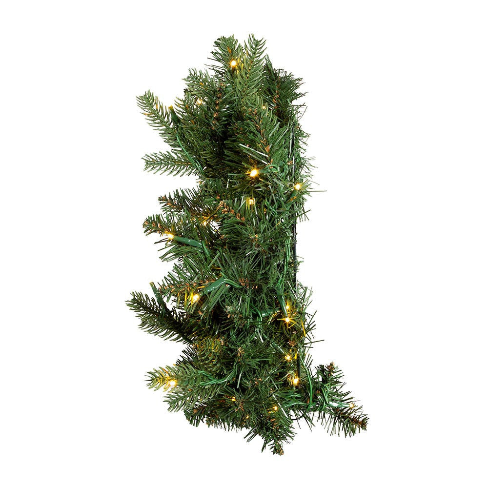 18" Battery-Operated Pre-Lit Warm White Cluster LED Noble Fir Wreath