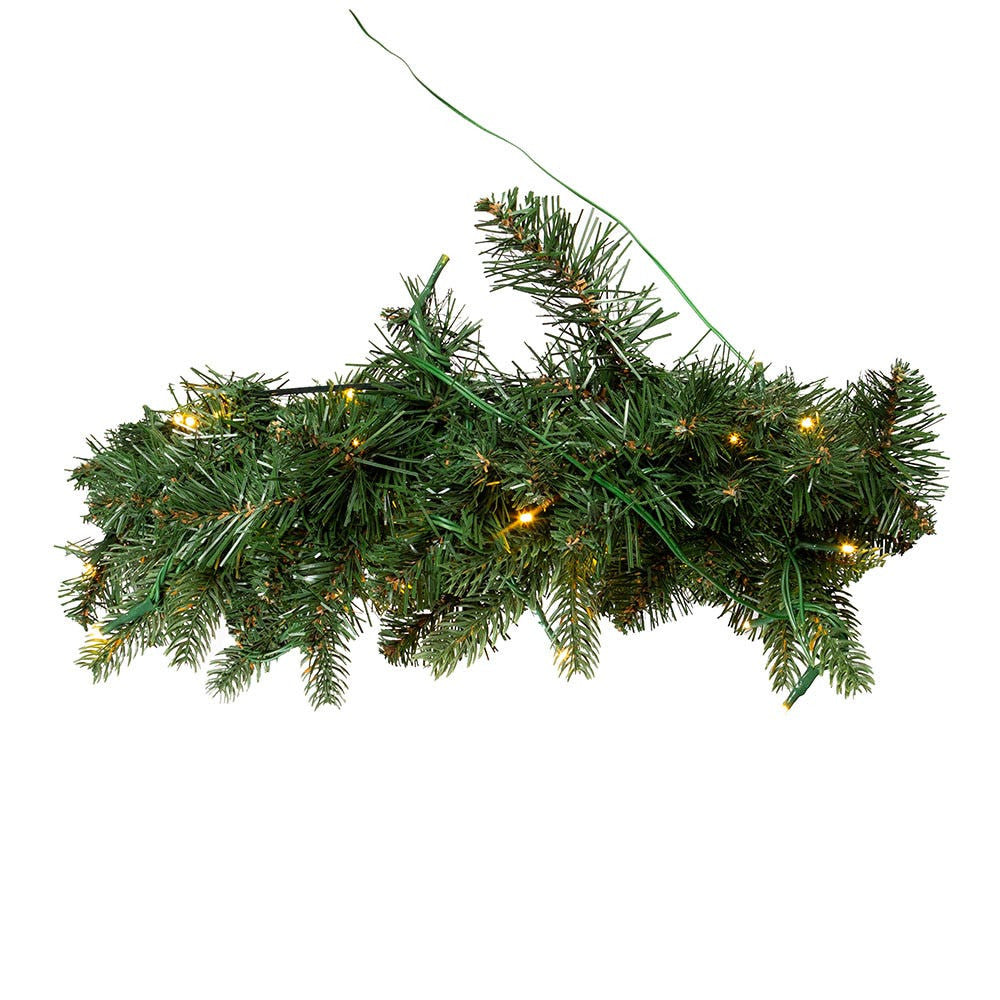 18" Battery-Operated Pre-Lit Warm White Cluster LED Noble Fir Wreath