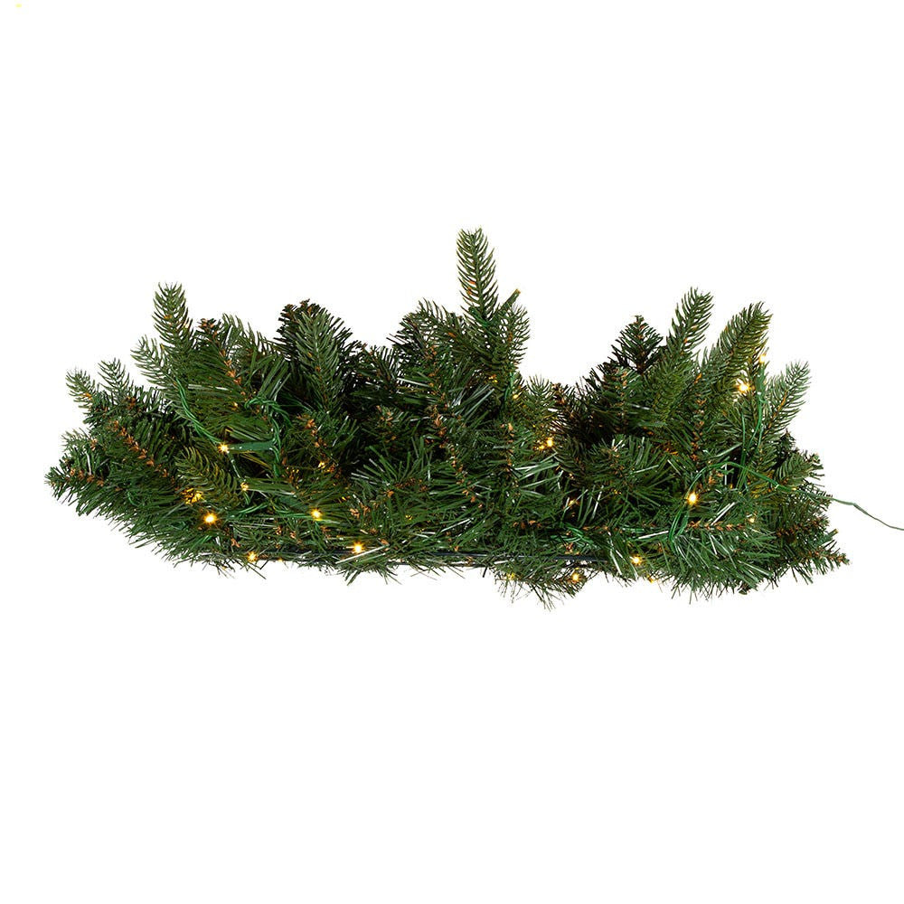 24" Pre-Lit Warm White Cluster LED Noble Fir Wreath