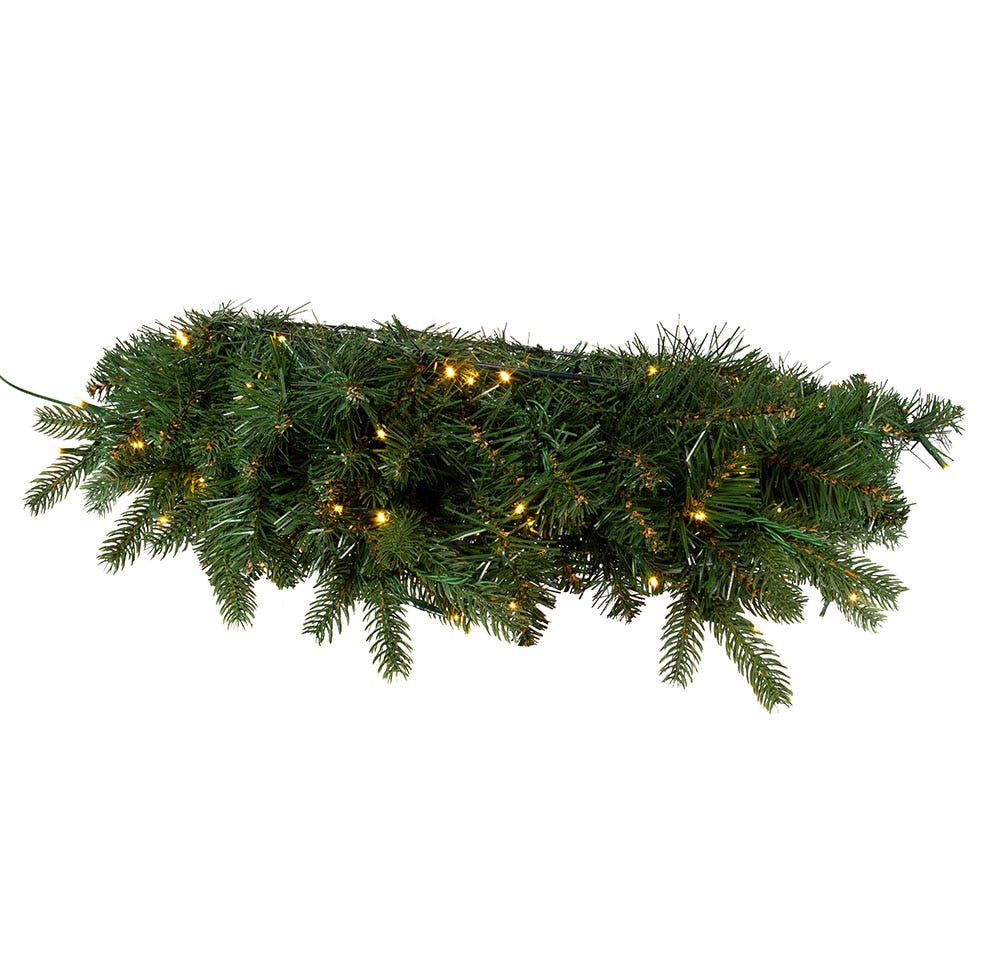24" Pre-Lit Warm White Cluster LED Noble Fir Wreath