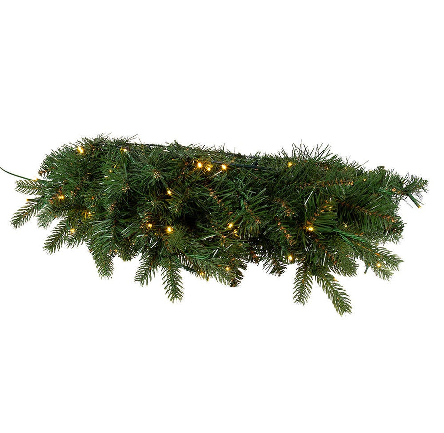 24" Pre-Lit Warm White Cluster LED Noble Fir Wreath