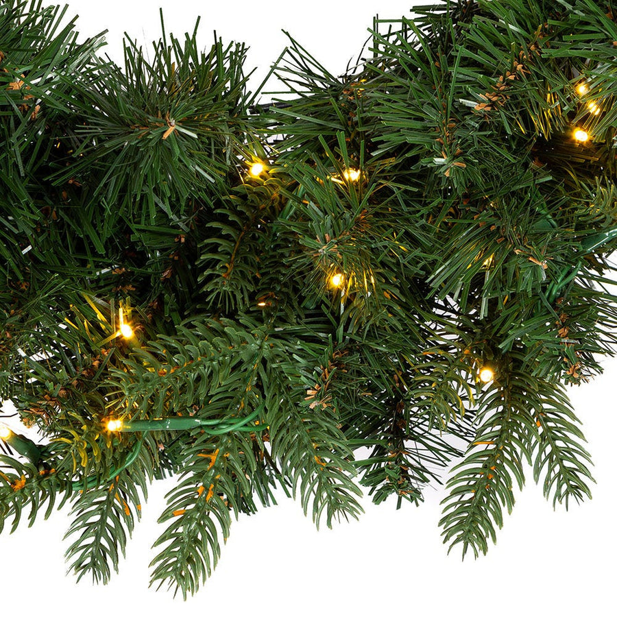 24" Pre-Lit Warm White Cluster LED Noble Fir Wreath
